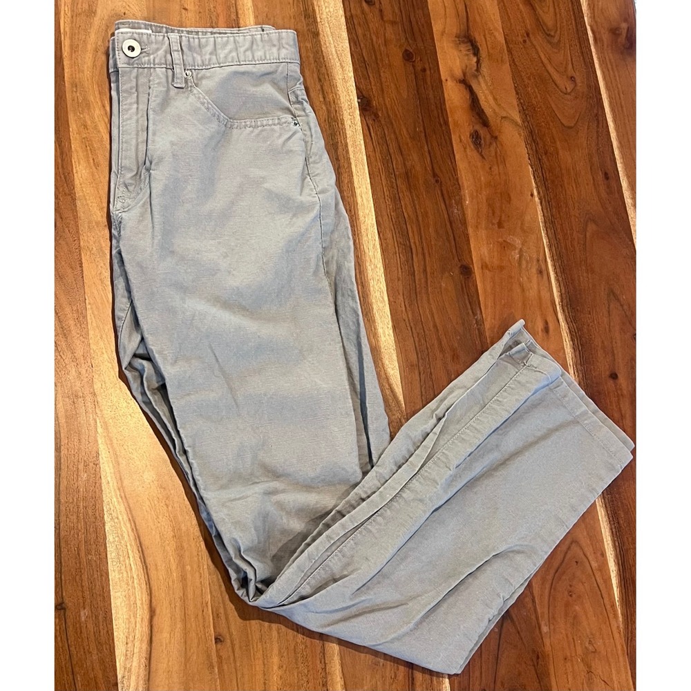 Calvin Klein Mens 30x32 Gray Linen Cotton Blend 5 Pocket Pants Lightweight